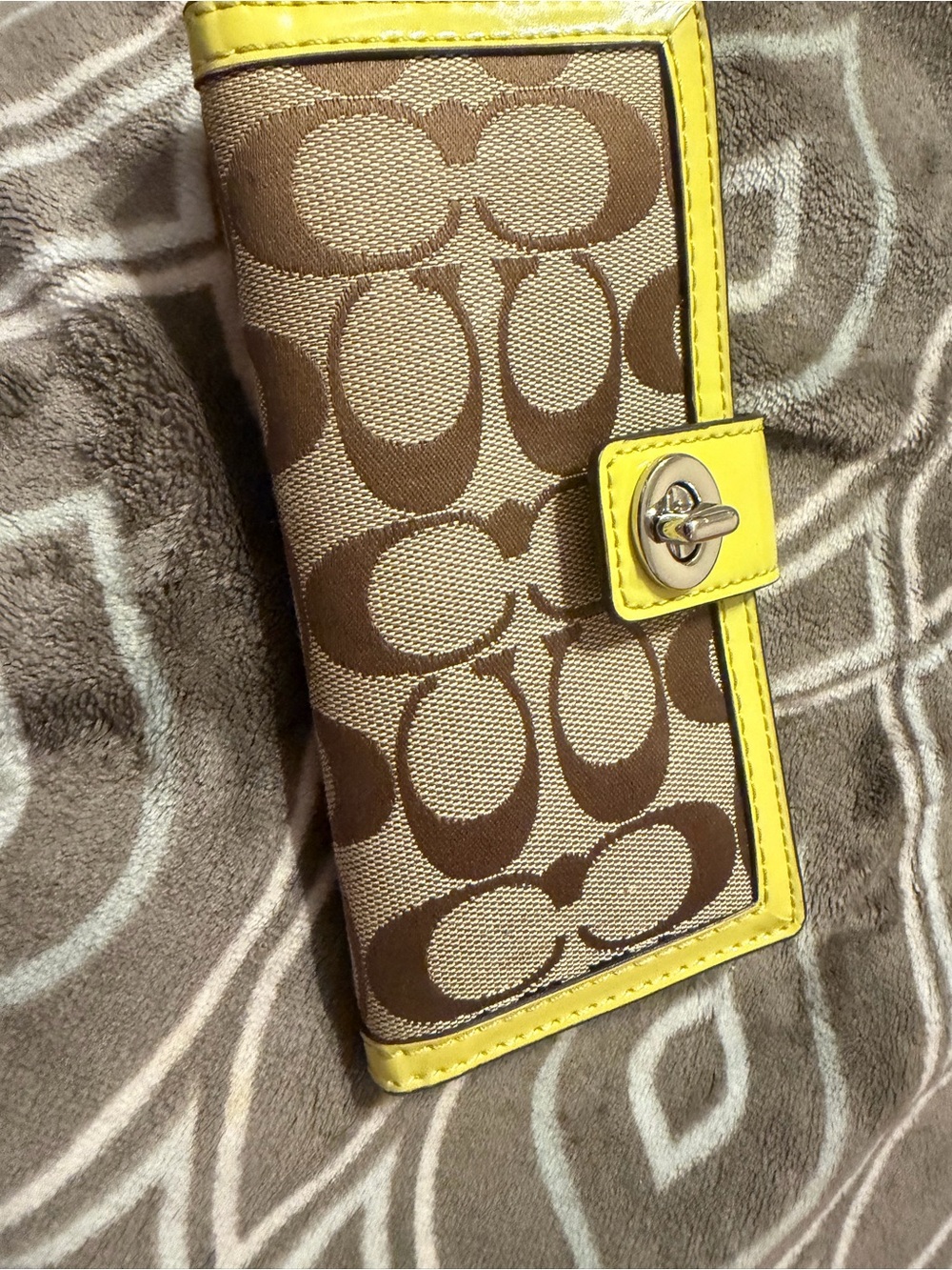 Coach Yellow Saffiano Leather Bifold Wallet